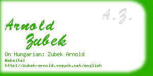 arnold zubek business card